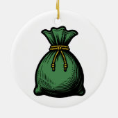 Dollar Sign Money Symbol セラミックオーナメント (裏面)