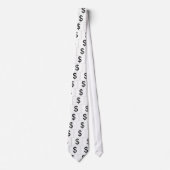 Dollar Symbol (white) Tie ネクタイ (正面)