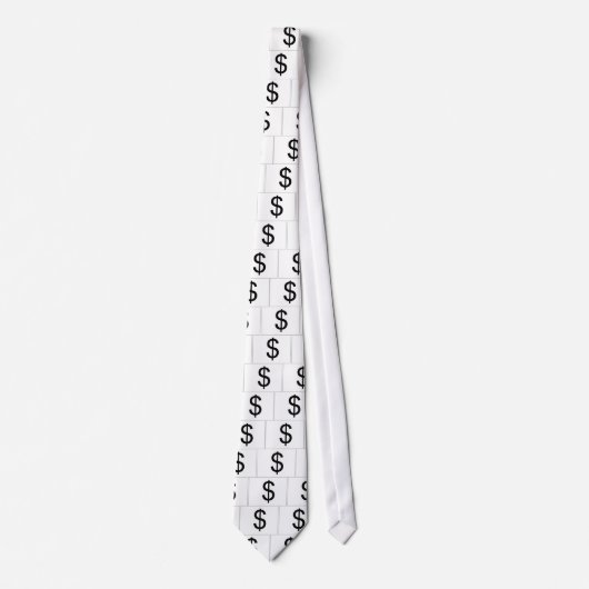 Dollar Symbol (white) Tie ネクタイ (正面)