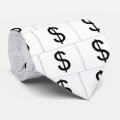 Dollar Symbol (white) Tie ネクタイ (ロール)