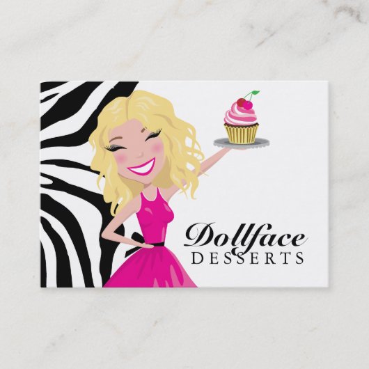 Dollfaceの311のデザートのシマウマBlondie 3.5 x 2 名刺 (正面)