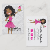 Dollfaceの311のデザートのショッキングピンクEbonie 名刺 (正面/裏面)