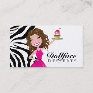 Dollfaceの311のデザートのブラウニーのシマウマ 名刺