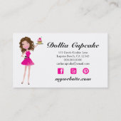 Dollfaceの311のデザートのブラウニーのシマウマ 名刺 (裏面)