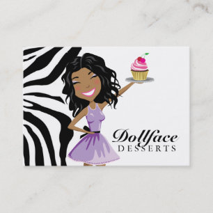 Dollfaceの311のデザートのEbonieのシマウマ3.5 x 2 名刺