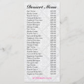 Dollfaceの311のデザートのEbonieのダマスク織メニュー メニュー (裏面)