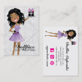 Dollfaceの311個のギフトのEbonieのダマスク織3.5 x 2 名刺 (正面/裏面)