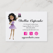 Dollfaceの311個のギフトのEbonieのダマスク織3.5 x 2 名刺 (裏面)