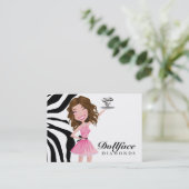 Dollfaceの311個のダイヤモンドのブラウニーのシマウマ3.5 x 2 名刺 (スタンド正面)