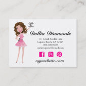 Dollfaceの311個のダイヤモンドのブラウニーのシマウマ3.5 x 2 名刺 (裏面)