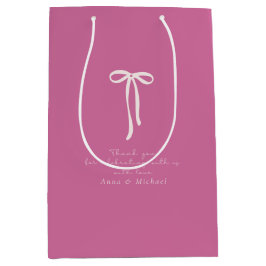 dollhouse pink Thank you   ミディアムペーパーバッグ
