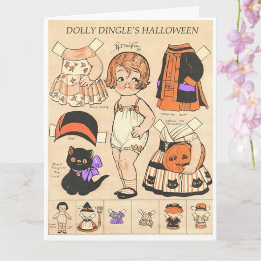Dolly Dangleのハロウィン🦇紙人形 カード (蘭)