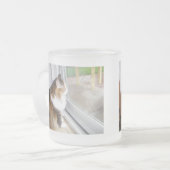 Dolly the Cat Looking out Window Mug フロストグラスマグカップ (正面左)