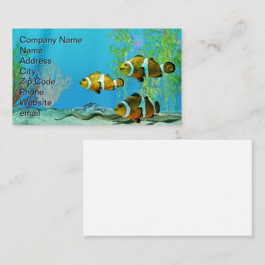 Dolnfish on Coral Reef名刺 名刺 (正面/裏面)