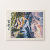 Dolomites Italy Alps Mountain Landscape Watercolor ジグソーパズル (横)