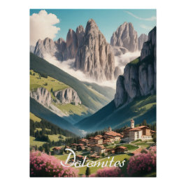 Dolomites Italy Travel Poster ポスター