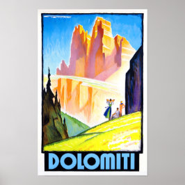 Dolomites Italy vintage travel Poster ポスター