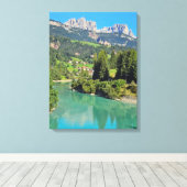 Dolomites lake view canvas print キャンバスプリント (インサイチュ (ウッドフロア))
