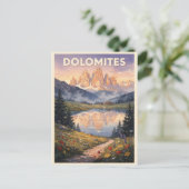 Dolomites Mountain Italy Vintage ポストカード (スタンド正面)