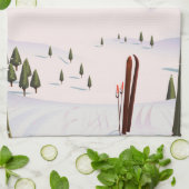 Dolomites Sassongher Mountainイタリア旅行ポスター キッチンタオル (折り畳み)