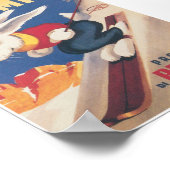 Dolomitiイタリアのスキーバニーヴィンテージ旅行ポスター ポスター (角)