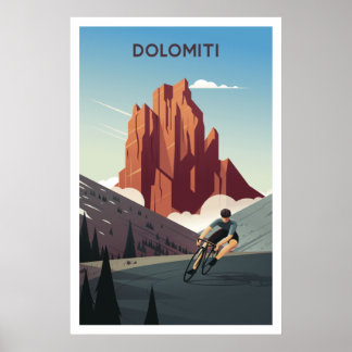 Dolomiti / Dolomites - Cycling Print ポスター