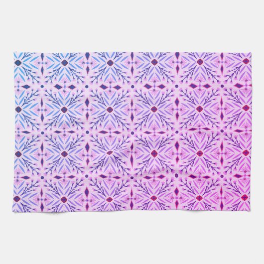 DoloresタイルPattern PurpleView キッチンタオル (横)