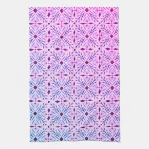DoloresタイルPattern PurpleView キッチンタオル