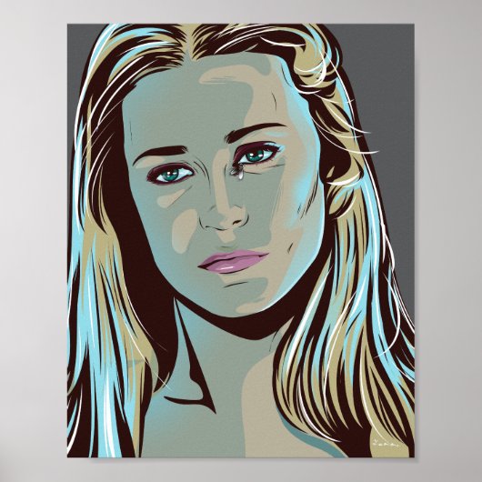 Dolores from Westworld illustrated poster ポスター (正面)