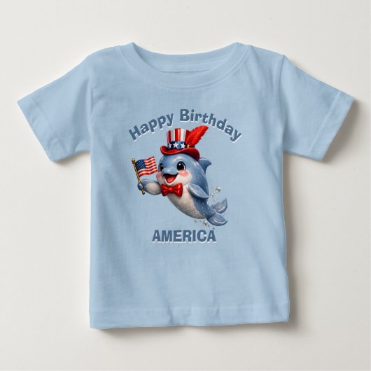Dolphin (7e) Patriotic Kid T-Shirt ベビーTシャツ (正面)