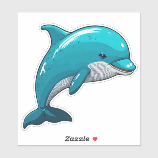 Dolphin adorable blue sea animal シール (シート)