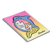 Dolphin and Fish Ocean Dream Personalized Notebook ノートブック (右側)