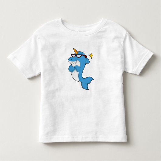 Dolphin as Unicorn with Glasses.PNG トドラーTシャツ (正面)