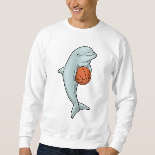 Dolphin at Basketball Sports スウェットシャツ (正面)