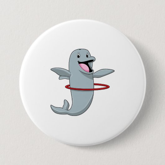 Dolphin at Enduranceトレーニングとフィットネスタイヤ.p 缶バッジ (正面)
