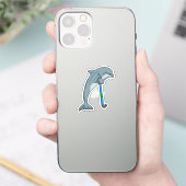 Dolphin at Hockey with Hockey stick シール (スマートフォン)