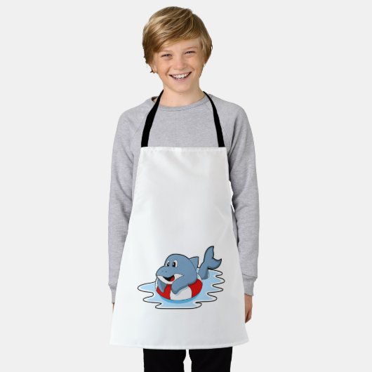 Dolphin at Swimming with Swim ring.PNG エプロン (着用した状態)