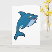 Dolphin at Swimming with Swimming goggles カード (黄色い花)