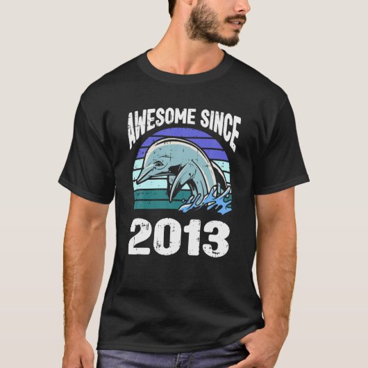 Dolphin Awesome Since 2013 9Th Birthday 9 Years Ol Tシャツ (正面)