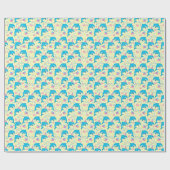 Dolphin Birthday Gift Wrapping Paper in Yellow ラッピングペーパー (フラット)