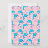 Dolphin Birthday Invitation in Pink 招待状 (裏面)