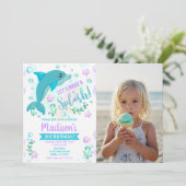 Dolphin Birthday Invitation / Swimming Pool Party 招待状 (スタンド正面)