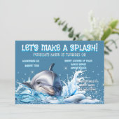 Dolphin Birthday Invite | Ocean Splash Party 招待状 (スタンド正面)
