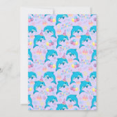 Dolphin Birthday Party Invitation in Purple 招待状 (裏面)