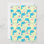 Dolphin Birthday Party Invitation in Yellow 招待状 (裏面)