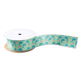 Dolphin Birthday Satin Ribbon in Green サテンリボン