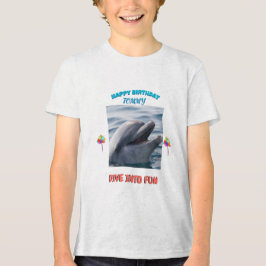 Dolphin Birthday Splash トライブレンドTシャツ