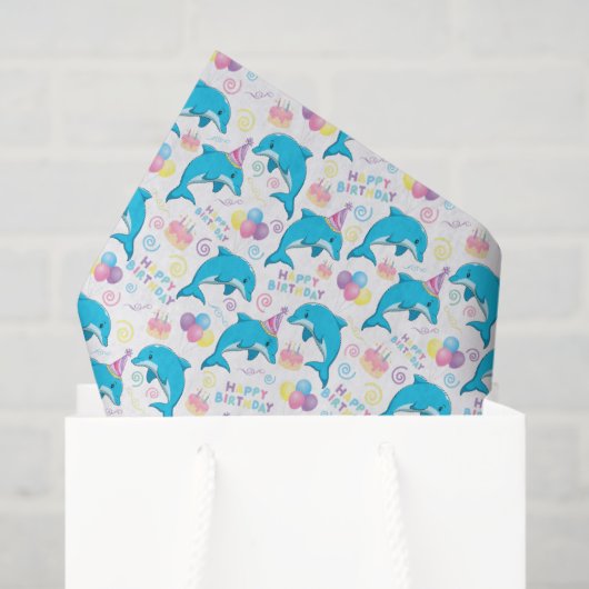 Dolphin Birthday Tissue Paper 薄葉紙 (ギフトバッグ)