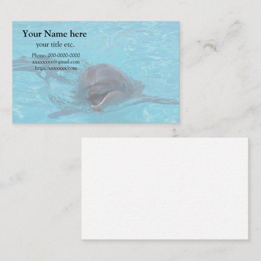Dolphin business card, save marine animals イルカ 名刺 (正面/裏面)