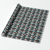 Dolphin Christmas Gift Wrapping Paper - Black ラッピングペーパー (アンロールド)